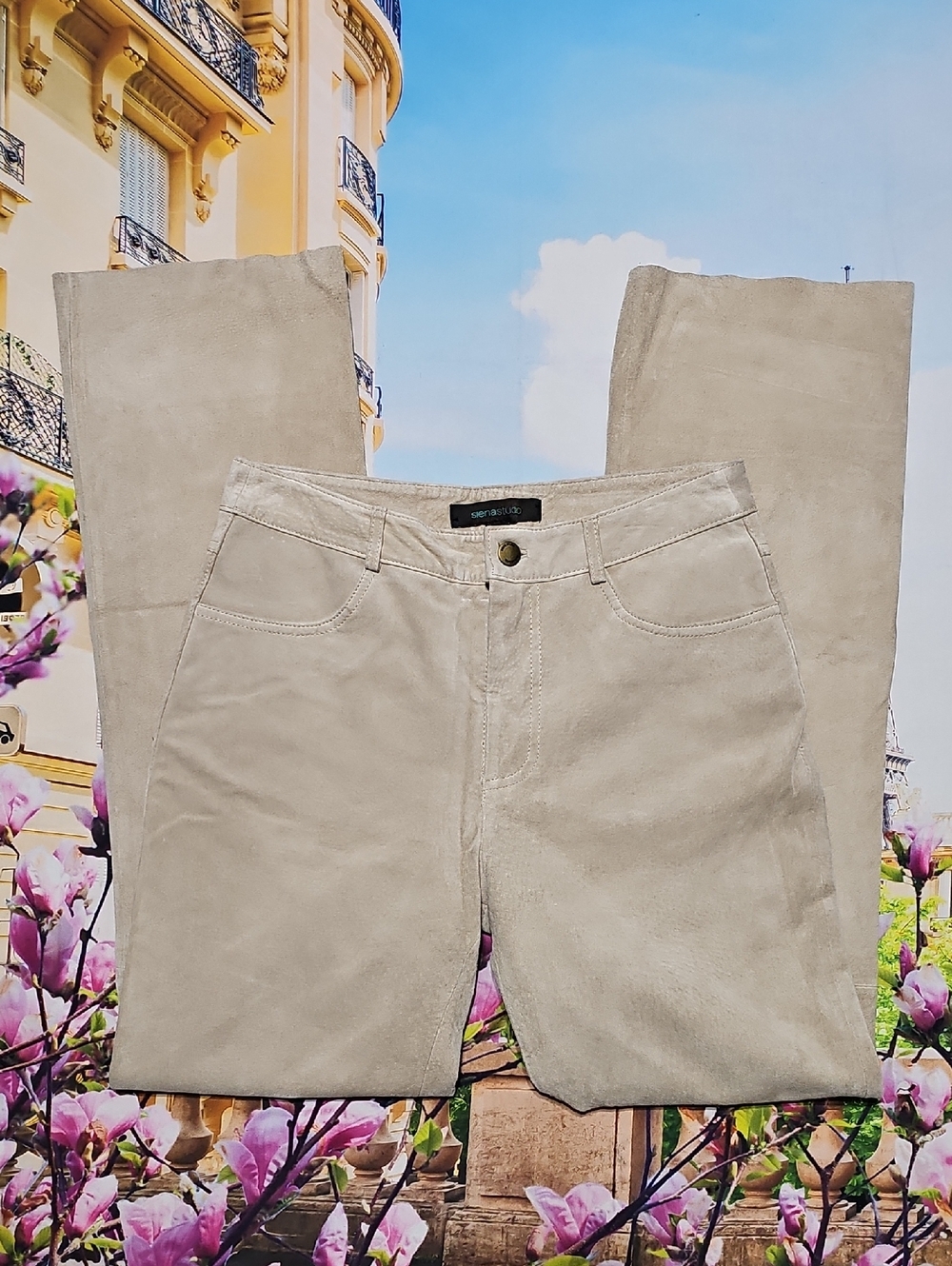 Siena Studio Women's Tan High Waist Straight Leg Jeans